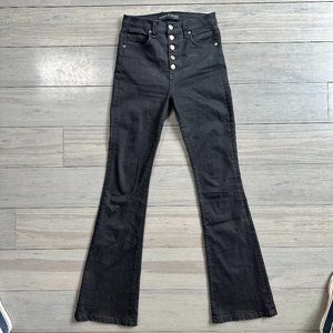Veronica Beard Jeans black button-front flare leg